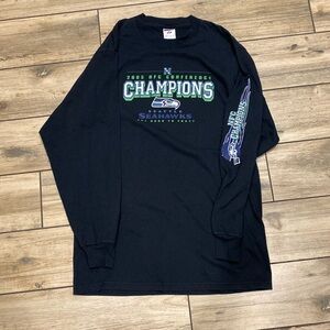 Jerzees Black Seattle Seahawks Champions Long Sleeve Shirt